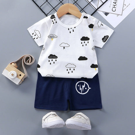 Breathable New Born Short Sleeve Two Piece Cotton outfit Matching Set - Shop N Save