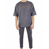 MON COE MASDCAD Long Shoulder Suede Blends Track Suit - (Grey)