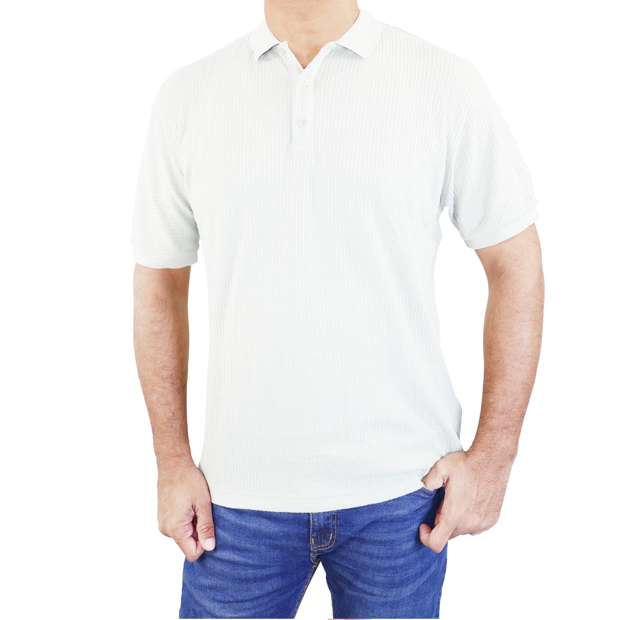 Cotton Blended  T Shirt - (White)