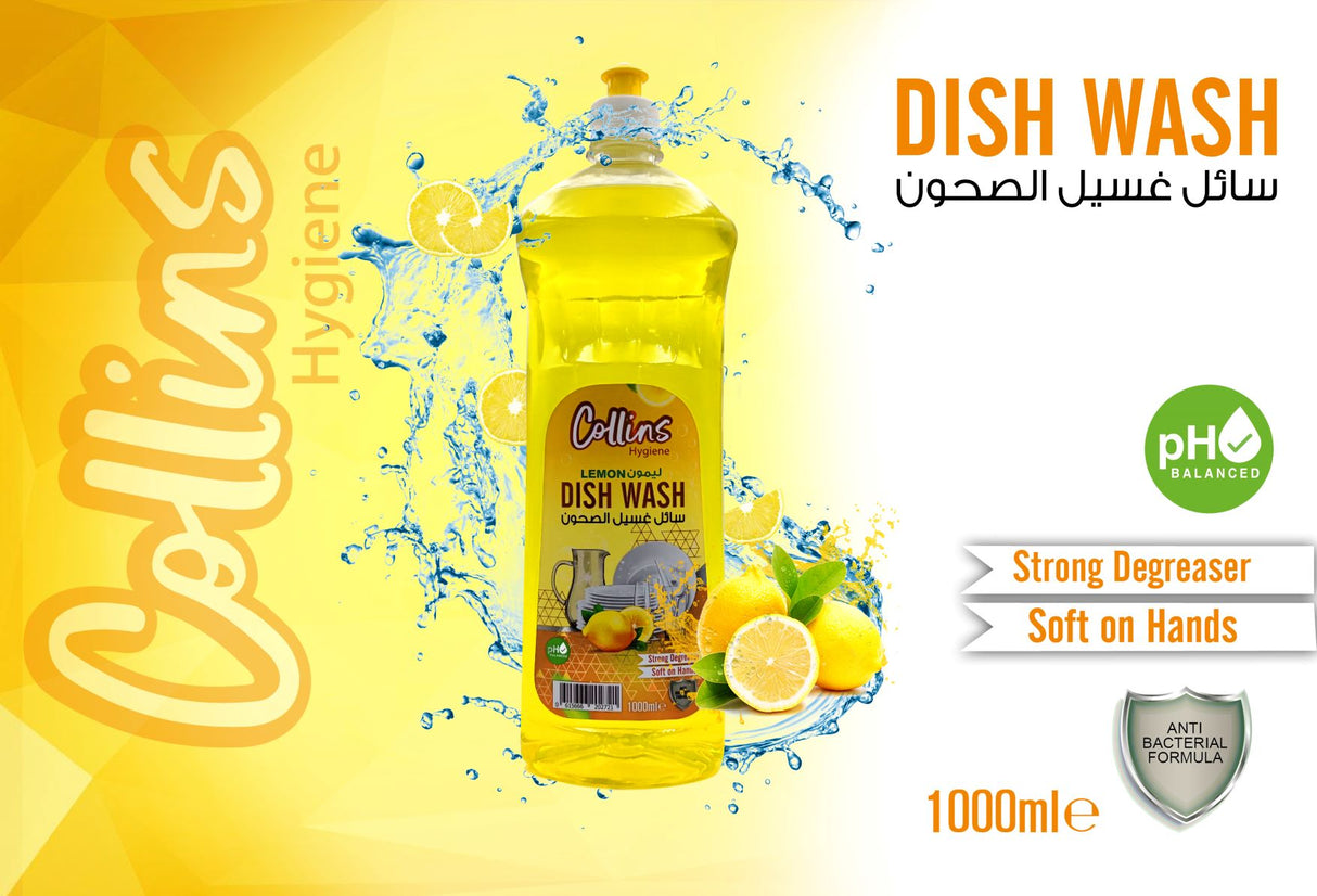 Collins Lemon Dish Wash: Powerful Cleaning, Gentle on Hands, 1L [1x3] - Shop N Save
