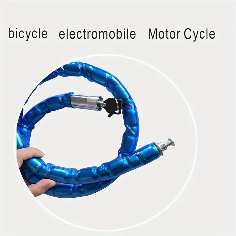Motorcycle security cable lock (Blue)  .