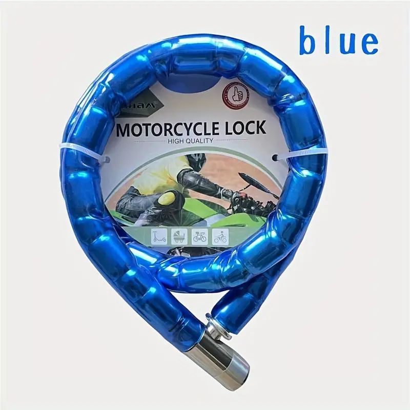 Motorcycle security cable lock (Blue)  .