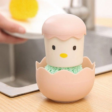Egg Dish Washing Kitchen Cleaning Sponge Brush - Pink - Shop N Save