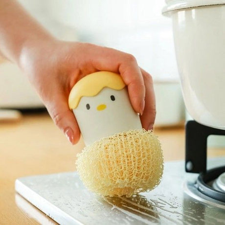 Egg Dish Washing Kitchen Cleaning Sponge Brush - Yellow - Shop N Save