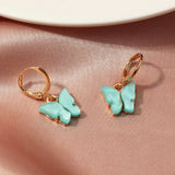 Fashion Acrylic Butterfly Earrings Small - Light Green