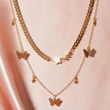 Star &amp; Butterfly Layered Necklaces: Fashion Alloy for Women's - Shop N Save