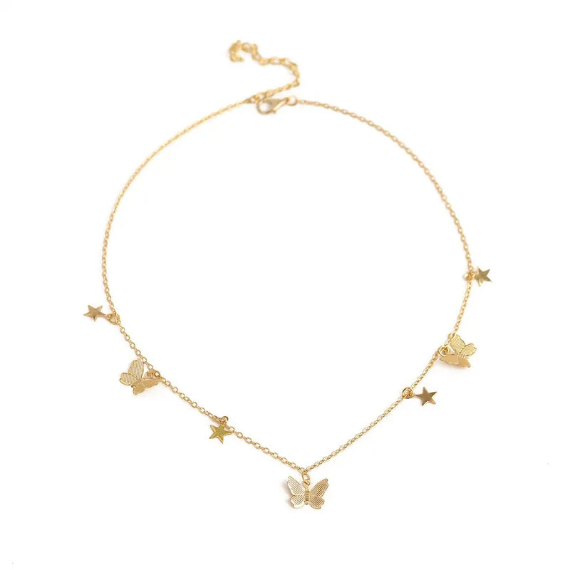 Star &amp; Butterfly Layered Necklaces: Fashion Alloy for Women's - Shop N Save