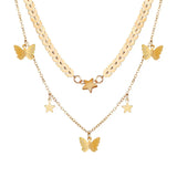 Star &amp; Butterfly Layered Necklaces: Fashion Alloy for Women's - Shop N Save
