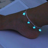 Five-pointed Star Tassel Anklet Bracelet - Blue Star