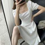 Floral Maxi Dress Women - Beach Chiffon Floral Dress Casual Women V-Neck Short Sleeve Party Maxi Dress - White
