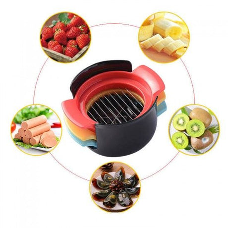 Fruit Egg Vegetable Slicer 3 In 1 Cutter Kitchen Gadgets (Multicolor) - Shop N Save