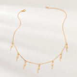 New Lightning Pendant Clavicle Necklace - Yellow Gold