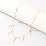 New Lightning Pendant Clavicle Necklace - Yellow Gold