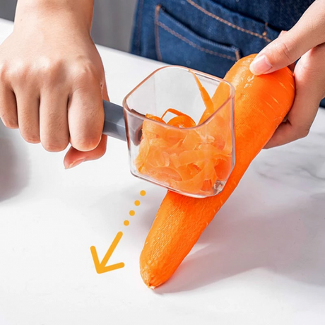 High Quality Plastic Vegetable Peeler With Top Container (Orange) - Shop N Save