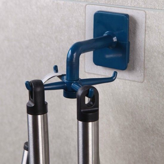 Hole-free Rotating Kitchen Wall Hook - Dark Blue