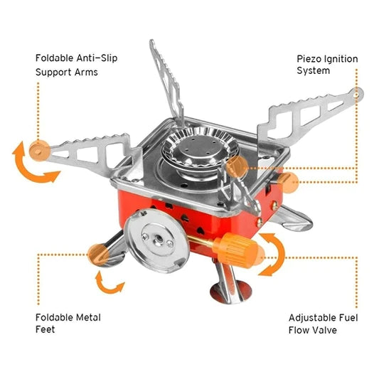 Portable Card Type Outdoor Camping Folding Mini Stove - Shop N Save
