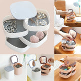 Jewelry Organizer Storage Box With Mirror - Blue - Shop N Save