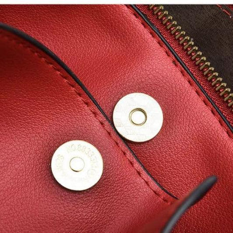 Large Capacity Solid Color Popular Handbag - Wine Red - Shop N Save