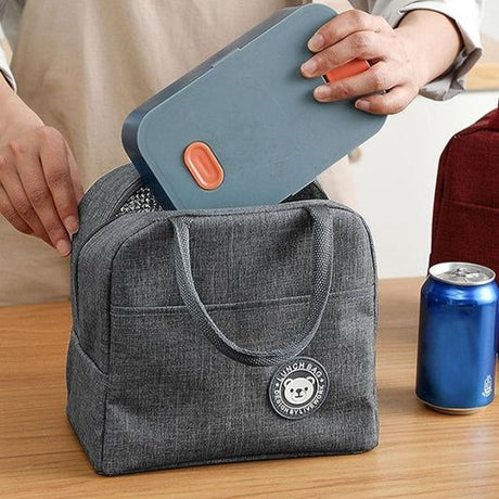 Gray Oxford Insulated Lunch Bag: Portable, Large Capacity, Heat Preserving - Shop N Save
