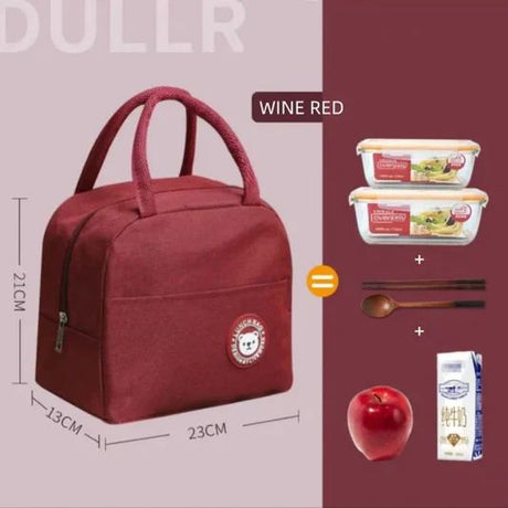 Insulated Oxford Lunch Bag: Double Handle, Zipper Closure, Versatile for All Ages - Shop N Save