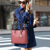 3 Pieces Zip Closure Large Capacity Women's Bag Set - pink