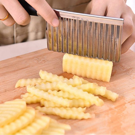 Stainless Steel Potato Wave Cutter: Fun Shapes, Multifunctional Slicer - Shop N Save
