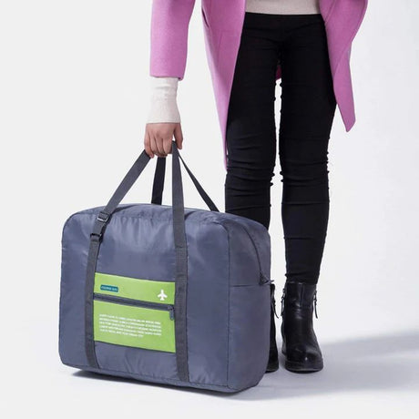 Nylon Zipper Travel Bag: Spacious, Durable, Compact for Easy Travel (Green) - Shop N Save
