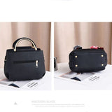 Elegant Floral Handbag: Black PU, Double Handle, Zipper Closure Chic - Shop N Save
