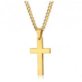 Jewelry Cross Necklace Chain for Men Women Stainless Steel - Golden