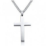 Jewelry Cross Necklace Chain for Men Women Stainless Steel - Silver