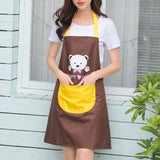Kitchen Waterproof And Oil Proof Cooking Bib Apron With Pocket (Brown) - Shop N Save