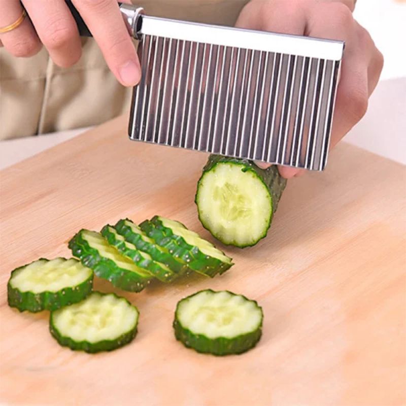 Stainless Steel Potato Wave Cutter: Fun Shapes, Multifunctional Slicer - Shop N Save