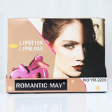 Romantic May 2 In 1 Lipstick And Lip Gloss Vitamin E Long Lasting - Mahogany Red (10)