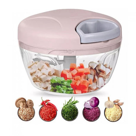 Multifunctional Vegetable And Fruit Manual Chopper (Pink) - Shop N Save