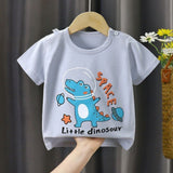 New Born Pure Cotton Short-Sleeved T-Shirt 0-7 Months Old - Blue - Shop N Save