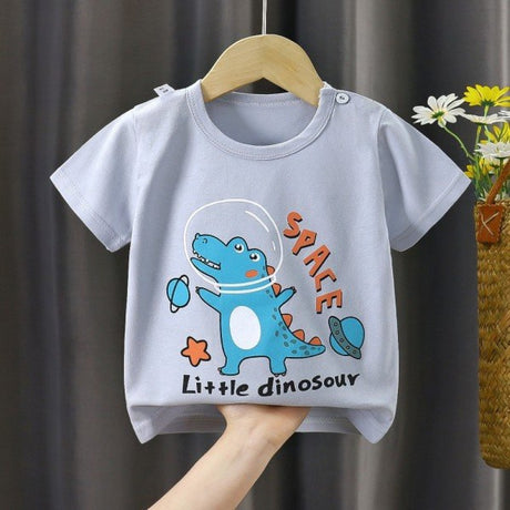 New Born Pure Cotton Short-Sleeved T-Shirt 0-7 Months Old - Blue - Shop N Save