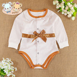 Long-Sleeved Pure Color Cotton Newborn Romper Jumpsuit - Shop N Save