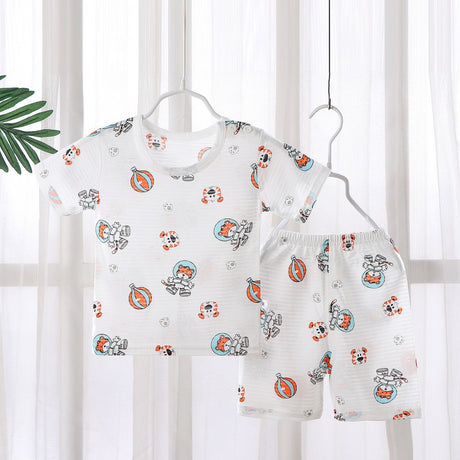 Short-Sleeved Summer T-Shirt New Born Children Clothing Matching Set - Gray - Shop N Save