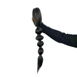 Ponytail Wig: Euro-American Style, Fishbone Twist, Yaki Straight Hair, Braided Strap
