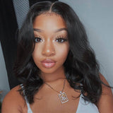 New Black Wavy Wig - Medium-Length