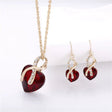 Red Heart Crystal Jewelry Set: Elegant Love for Special Occasions - Shop N Save