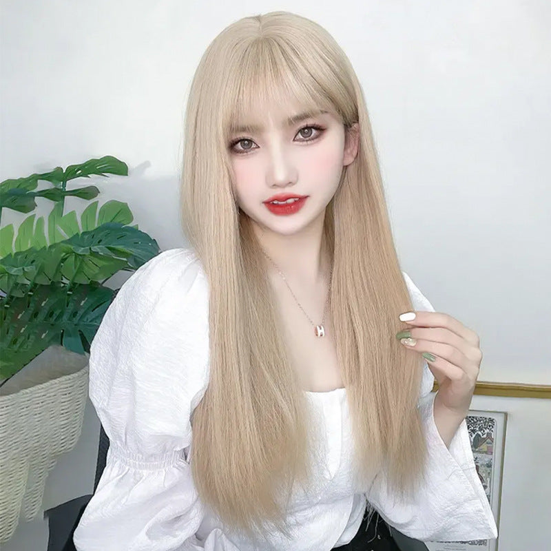 Platinum Long Hair Wig - Air Bangs