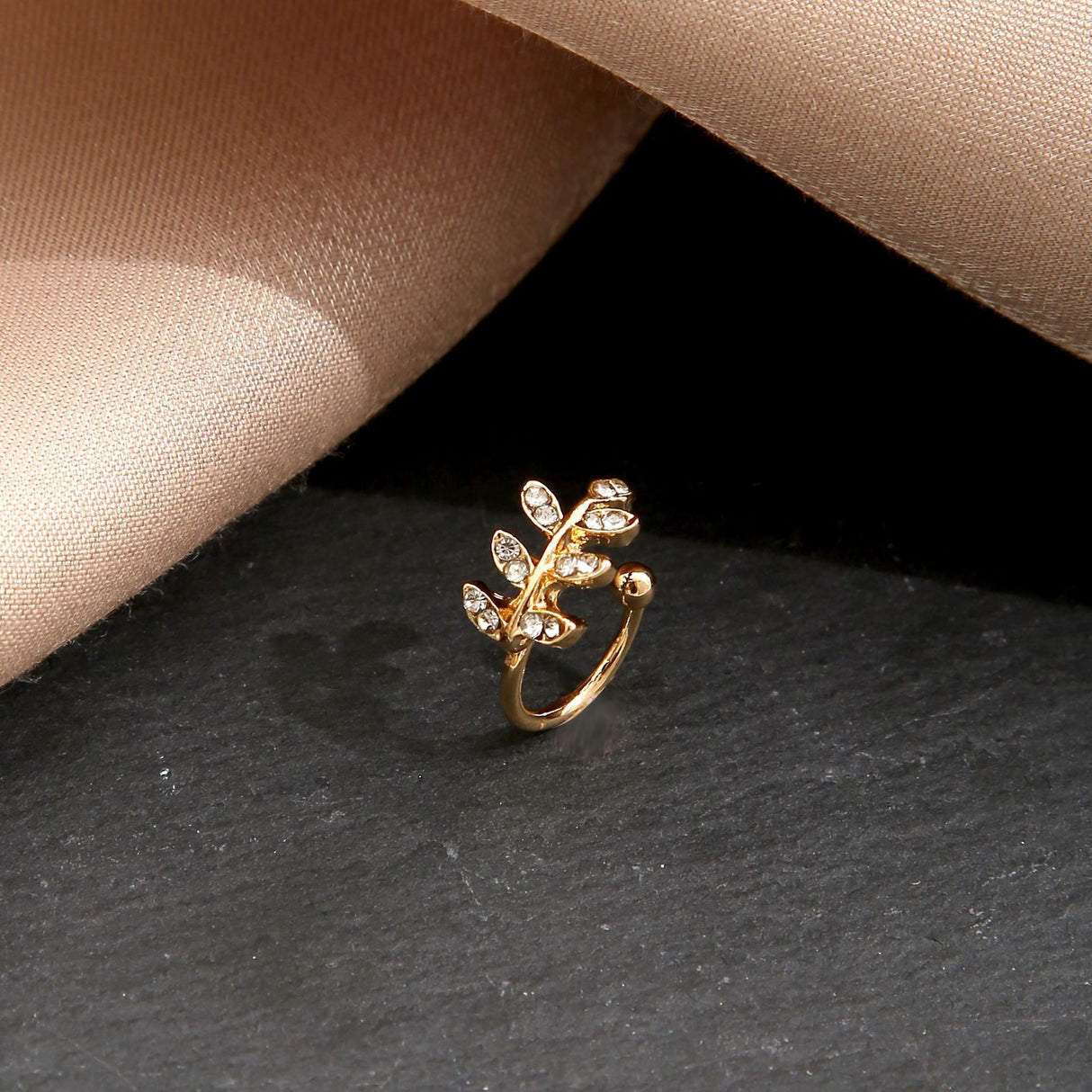 Diamond Leaf Ear Clips - European American Hot-Selling, C-Shaped - Shop N Save