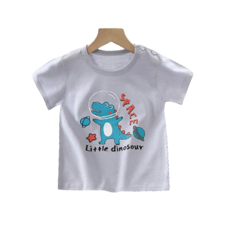 New Born Pure Cotton Short-Sleeved T-Shirt 0-7 Months Old - Blue - Shop N Save