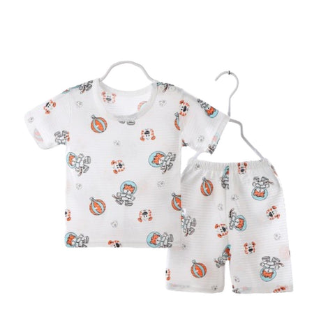 Short-Sleeved Summer T-Shirt New Born Children Clothing Matching Set - Gray - Shop N Save