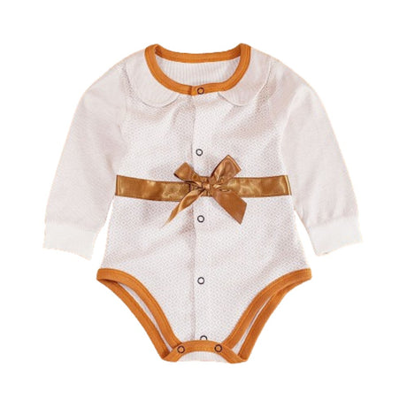 Long-Sleeved Pure Color Cotton Newborn Romper Jumpsuit - Shop N Save