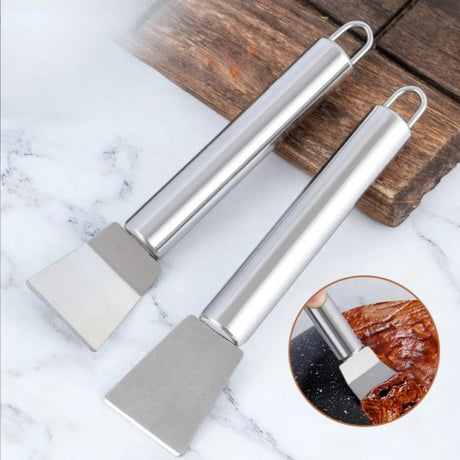 One Pcs Multifunctional Stainless Steel Kitchen Cleaning Spatula Ice Scraper (Silver) - Shop N Save
