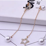 Pearl New Fashion Moon Stars Women Drop Earrings Gift - Golden