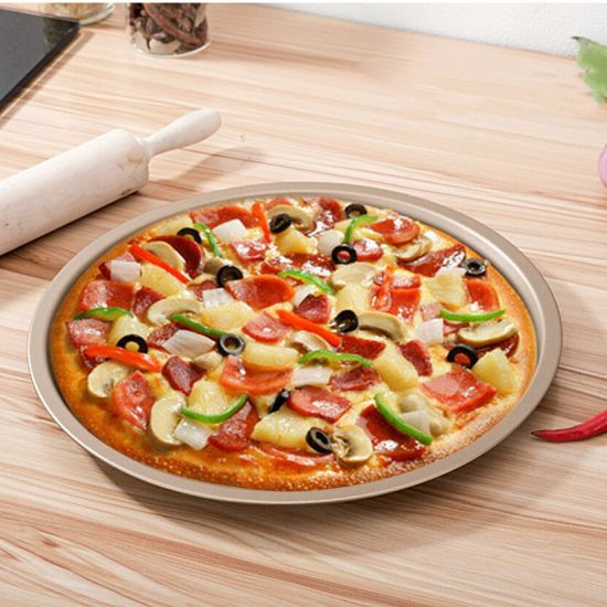 Round Mold For Pizza And Baking Pan Non-Stick (Golden) - Shop N Save