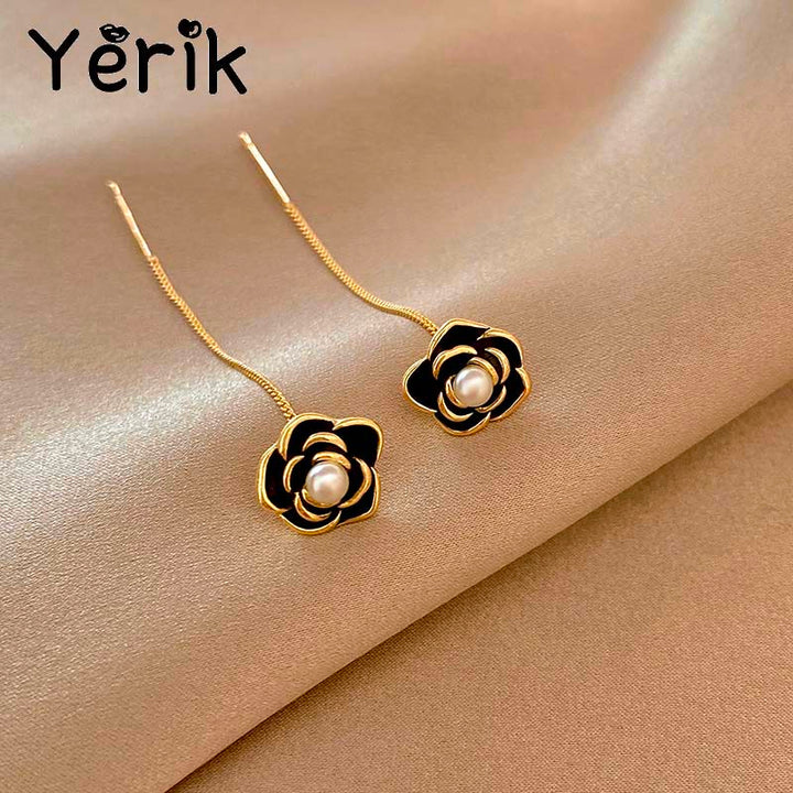 Party Wear Decorative Rhinestone Ear Tops - Black - Shop N Save